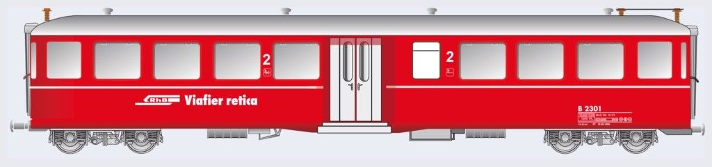 „Fliegender Rätier“, Beschriftung RhB Rhätische Bahn/RhB Ferrovia retica, Drehfalttüren, Metall/Kunststoff Mischbauweise, LÜP.: 787 mm